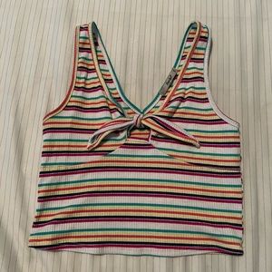 Papaya Keyhole Cropped Tank Top